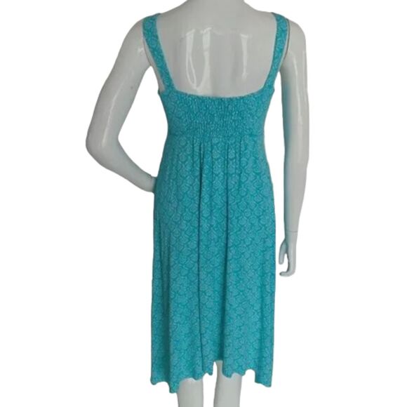 FRESH PRODUCE Summer Dress, XS, Aqua Blue, Straps, Smocked Back, Asym hem - Picture 8 of 12